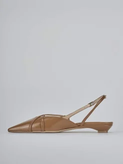 Ballerine tacco 2cm vernice marrone