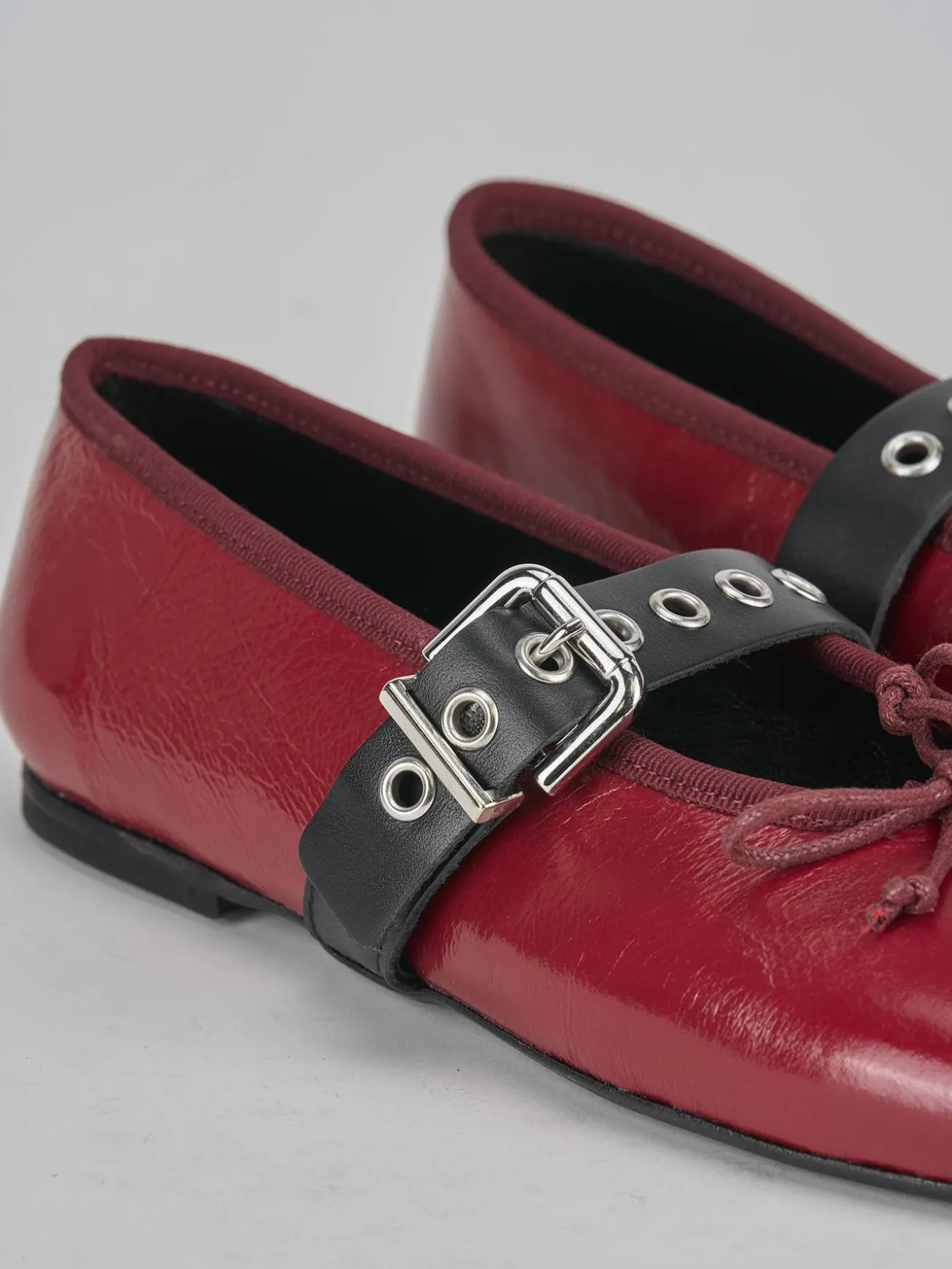 Ballerine tacco 1cm vernice rosso