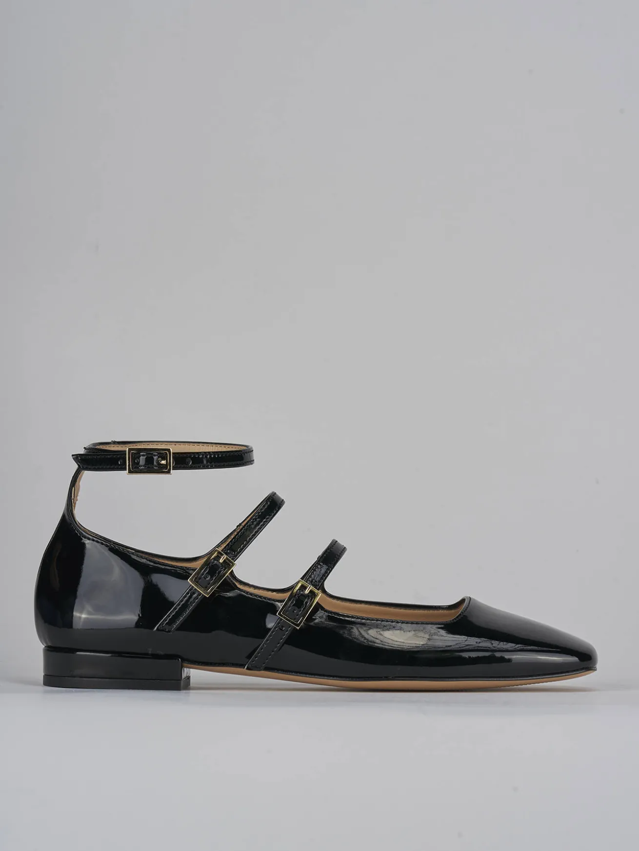 Ballerine tacco 1cm vernice nero