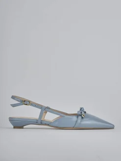 Ballerine tacco 2cm vernice azzurro