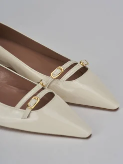 Ballerine tacco 2cm vernice bianco