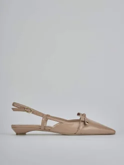 Ballerine tacco 2cm vernice marrone
