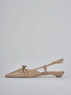 Ballerine tacco 2cm vernice marrone