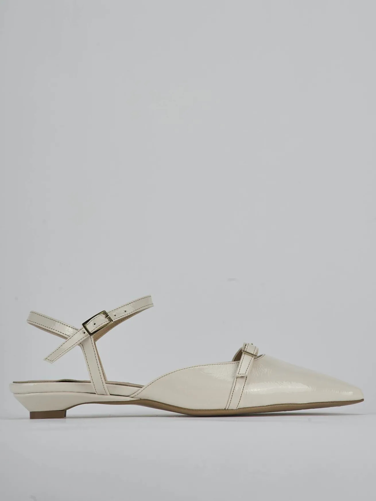 Ballerine tacco 2cm vernice bianco
