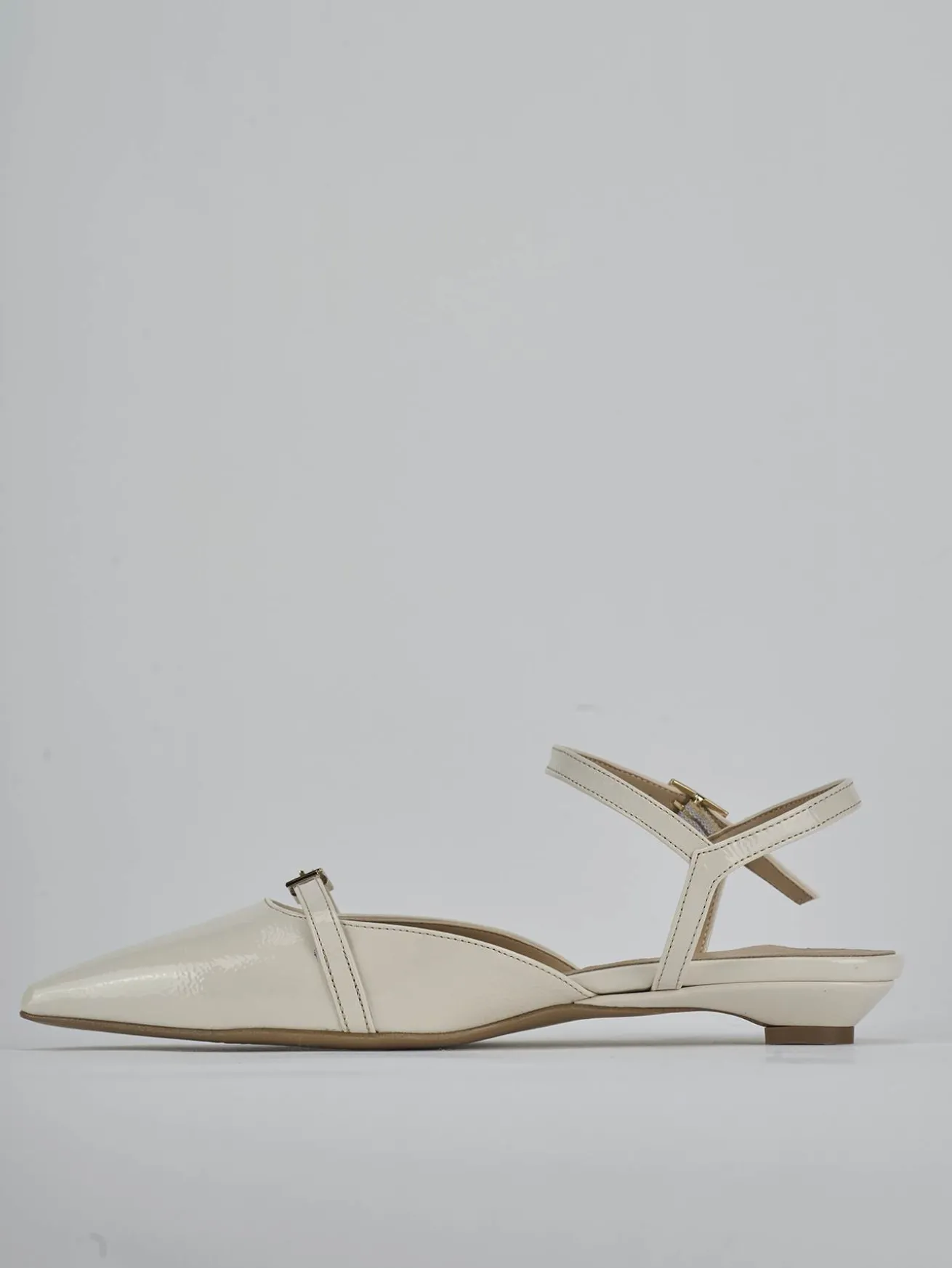 Ballerine tacco 2cm vernice bianco