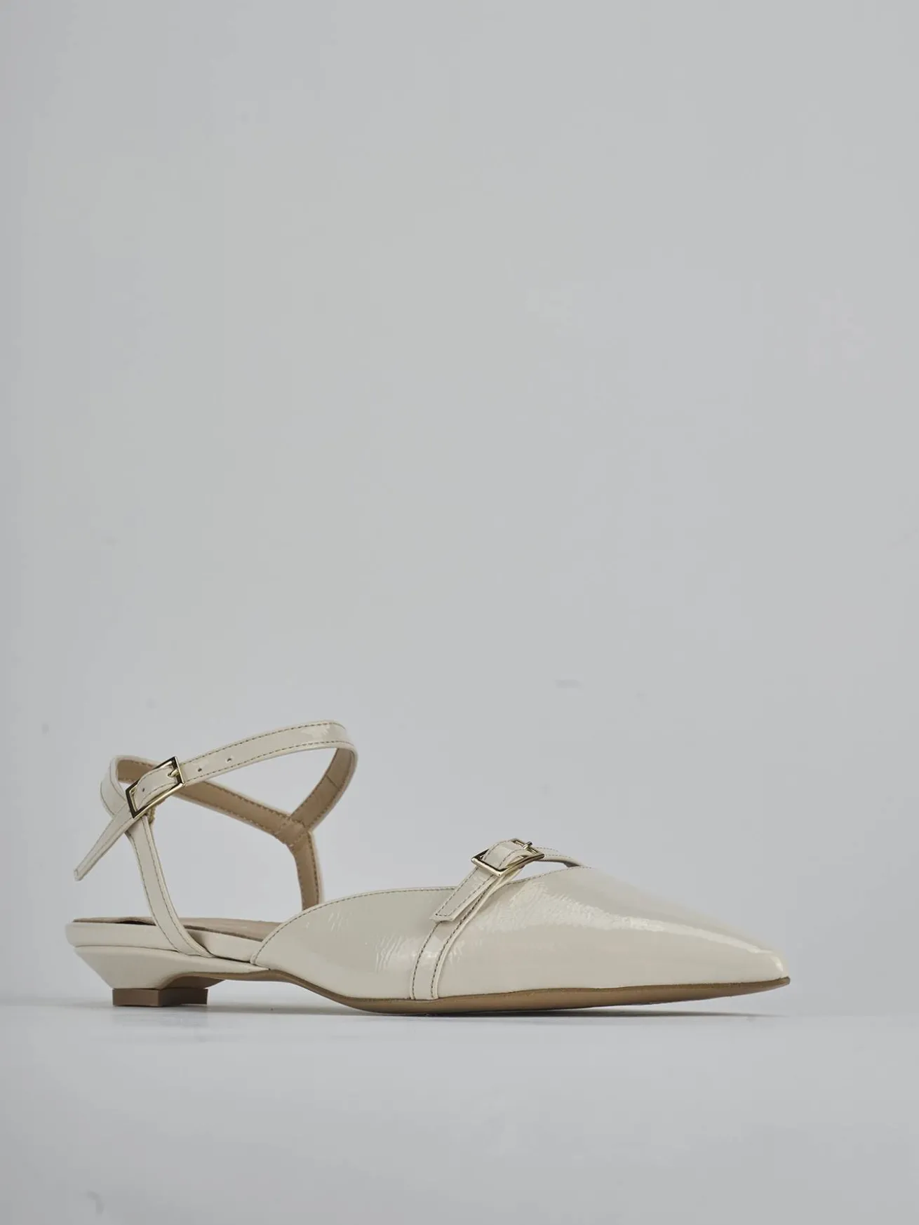 Ballerine tacco 2cm vernice bianco