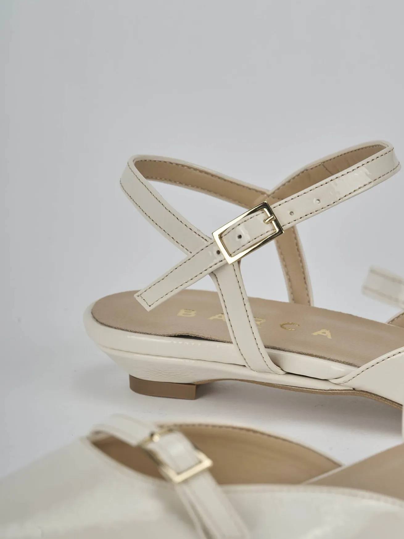 Ballerine tacco 2cm vernice bianco