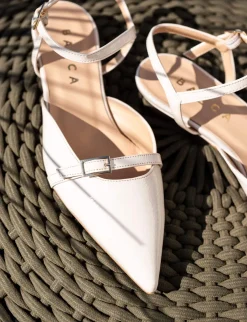 Ballerine tacco 2cm vernice bianco