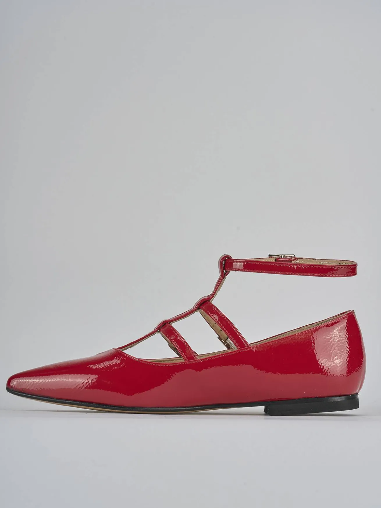 Ballerine tacco 1cm vernice rosso
