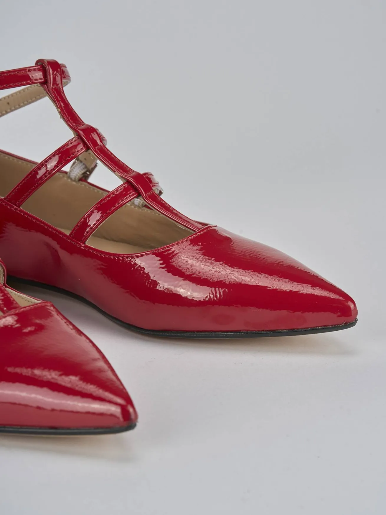 Ballerine tacco 1cm vernice rosso