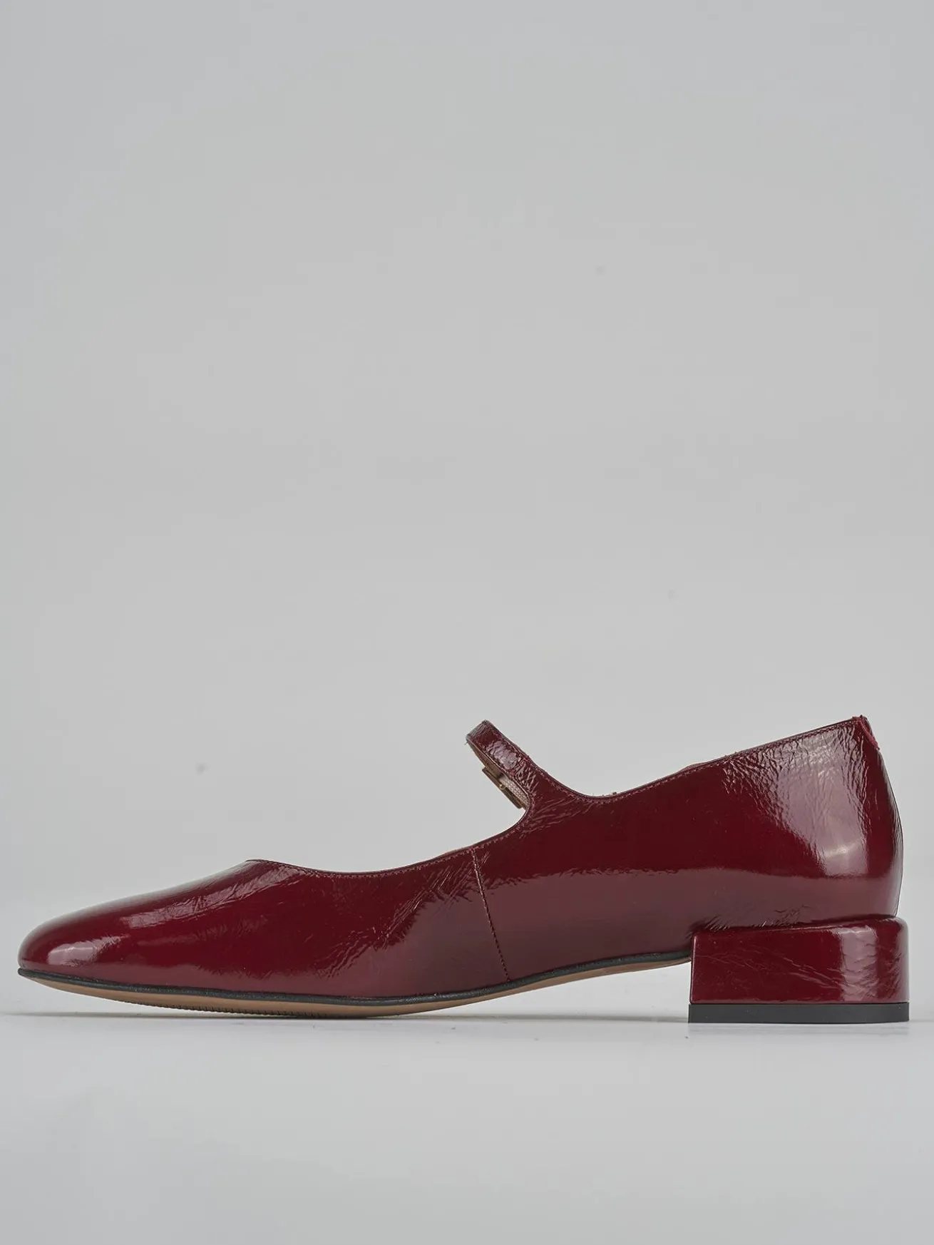 Ballerine tacco 2cm vernice bordo'