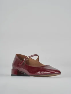 Ballerine tacco 2cm vernice bordo'