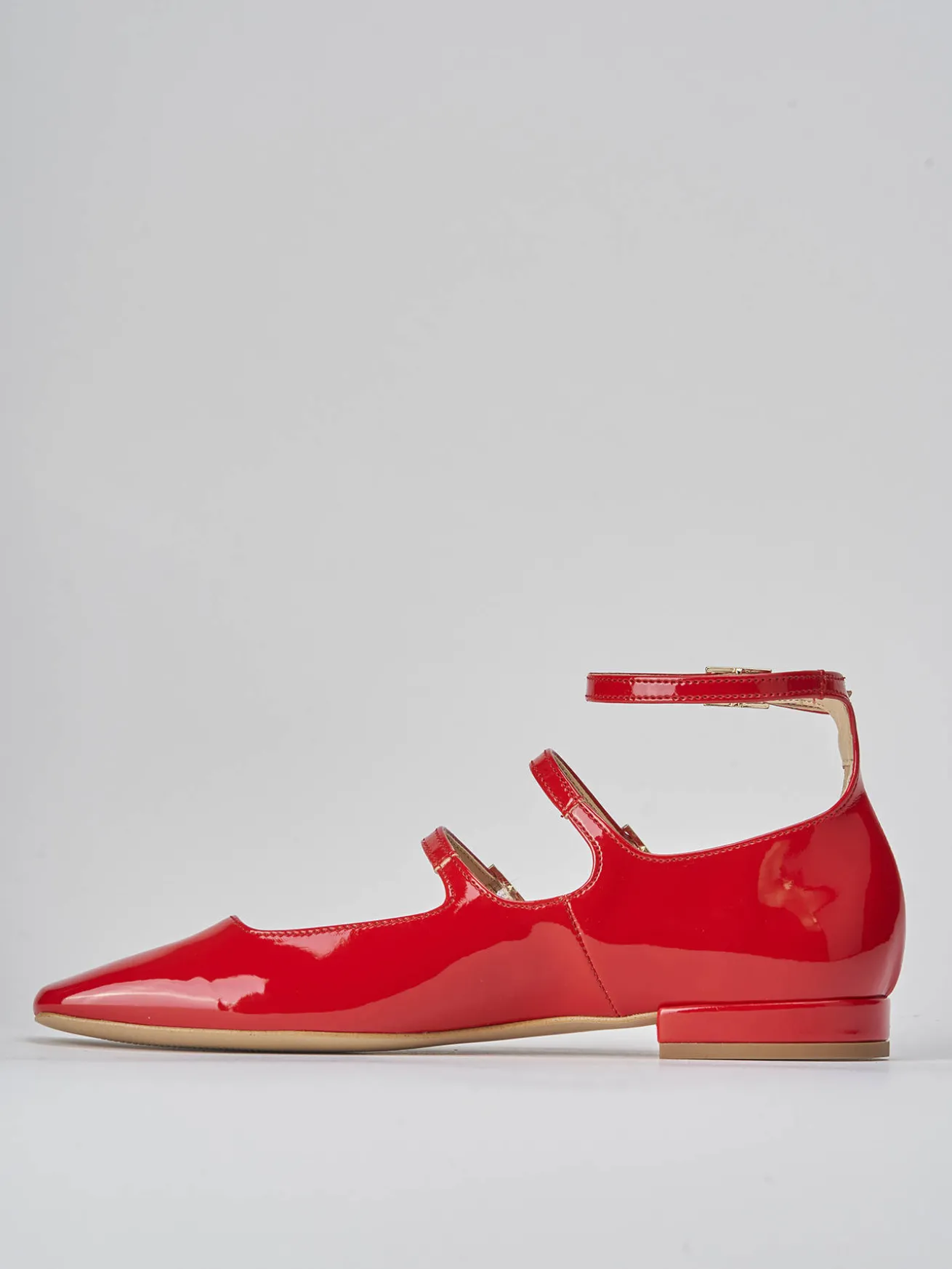 Ballerine tacco 1cm vernice rosso