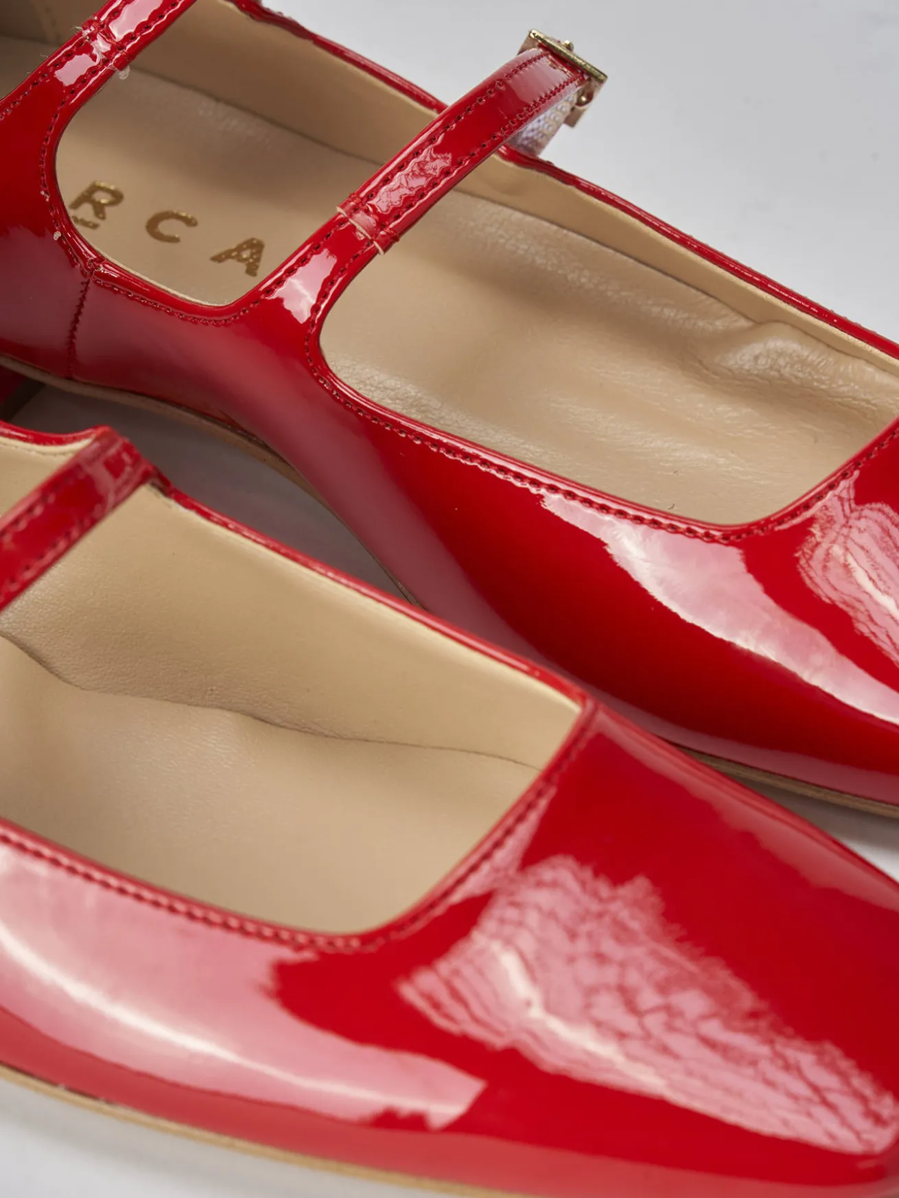 Ballerine tacco 1cm vernice rosso