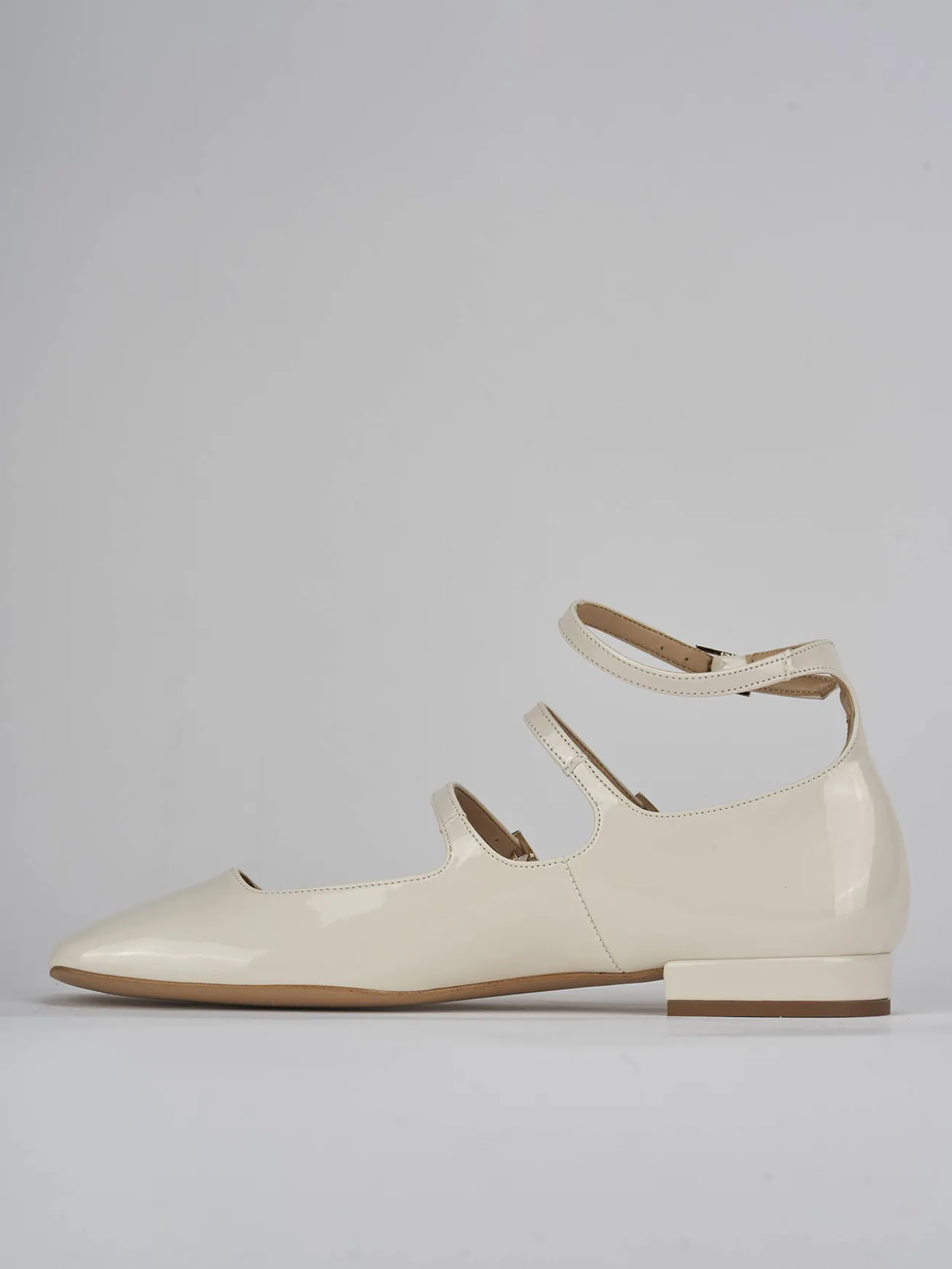 Ballerine tacco 1cm vernice bianco