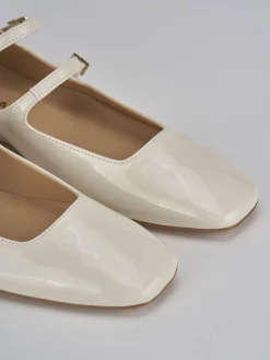 Ballerine tacco 1cm vernice bianco