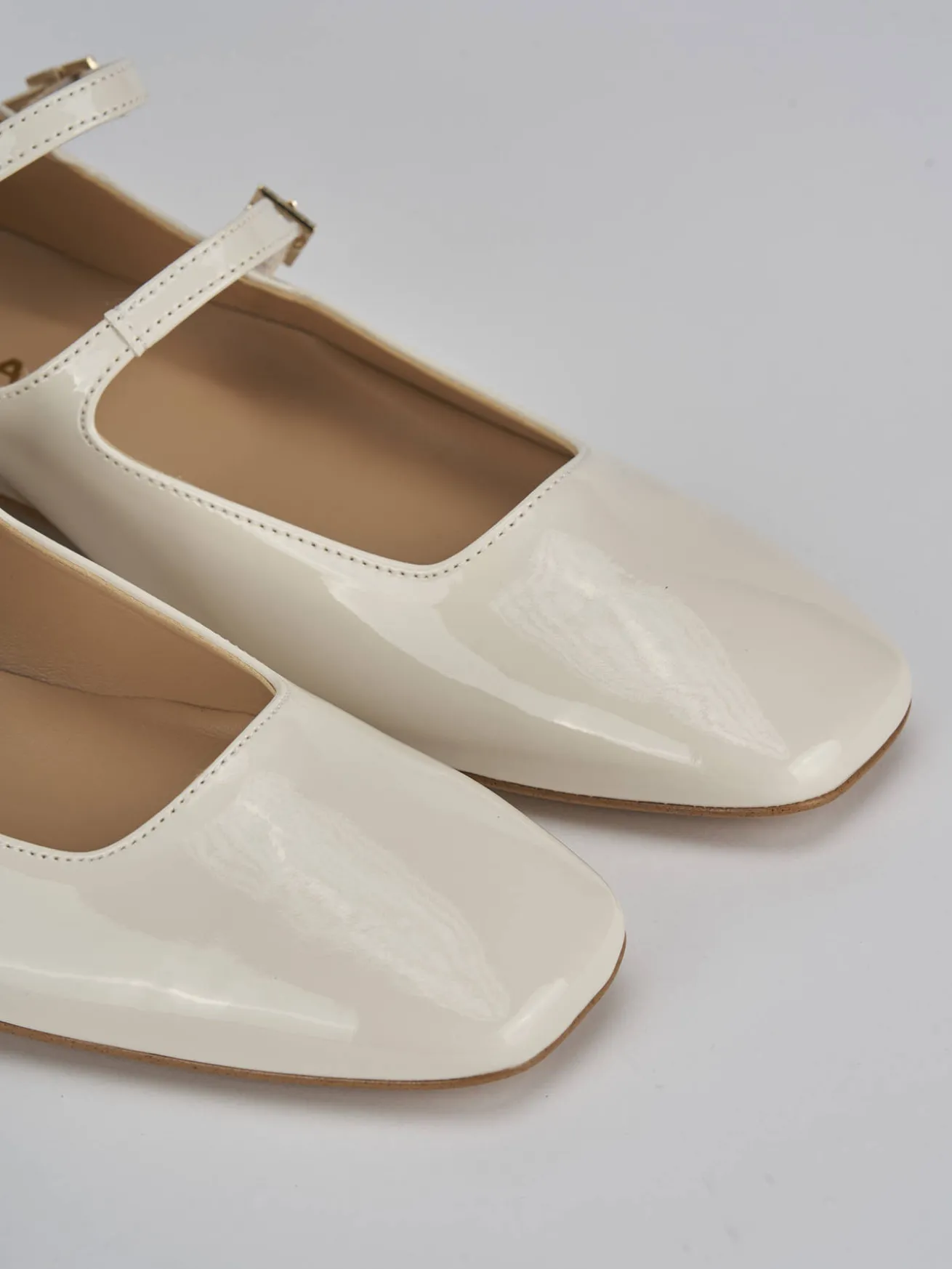 Ballerine tacco 1cm vernice bianco