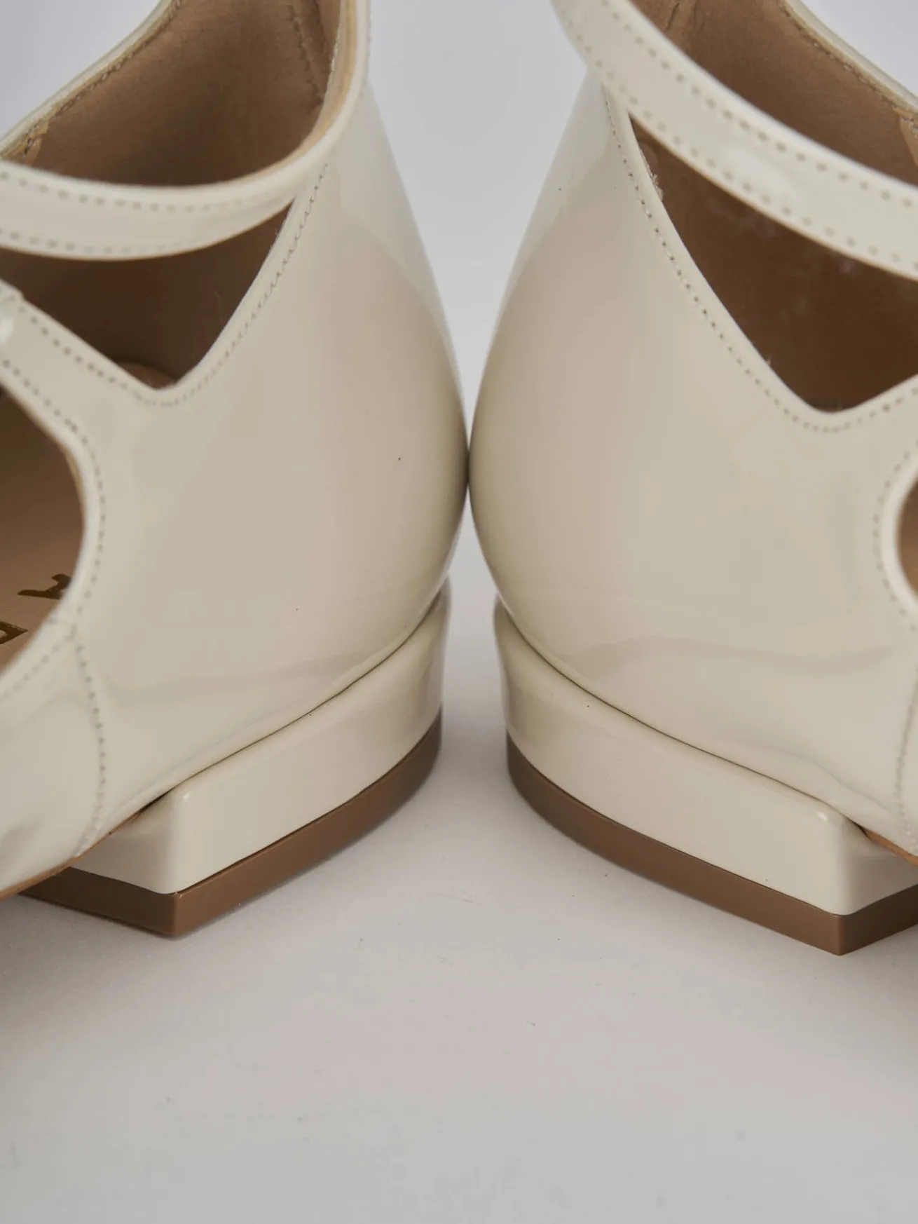 Ballerine tacco 1cm vernice bianco