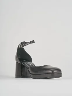 Bebe' tacco 5 cm nero pelle