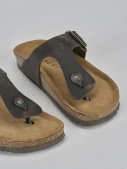 Ciabatta infradito tacco 1 cm testa nabuk