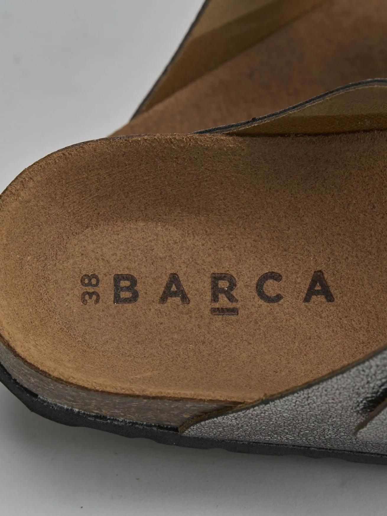 Ciabatta tacco 1 cm argento pelle