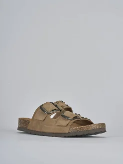 Ciabatta tacco 1 cm beige camoscio