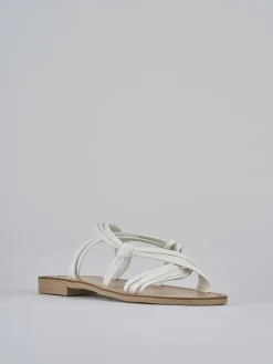 Ciabatta tacco 1 cm bianco pelle