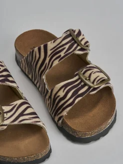 Ciabatta tacco 1 cm multicolor pelle