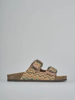 Ciabatta tacco 1 cm multicolor tessuto