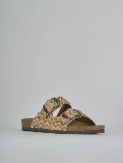 Ciabatta tacco 1 cm multicolor tessuto