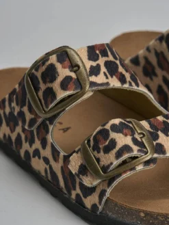 Ciabatta tacco 1 cm multicolor pelle