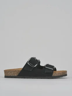 Ciabatta tacco 1 cm nero camoscio