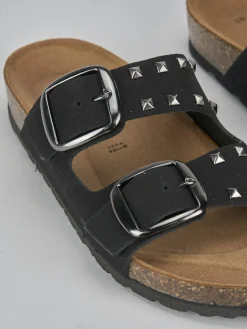 Ciabatta tacco 1 cm nero camoscio