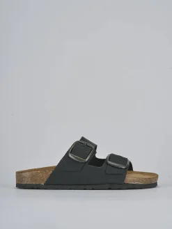 Ciabatta tacco 1 cm nero nabuk