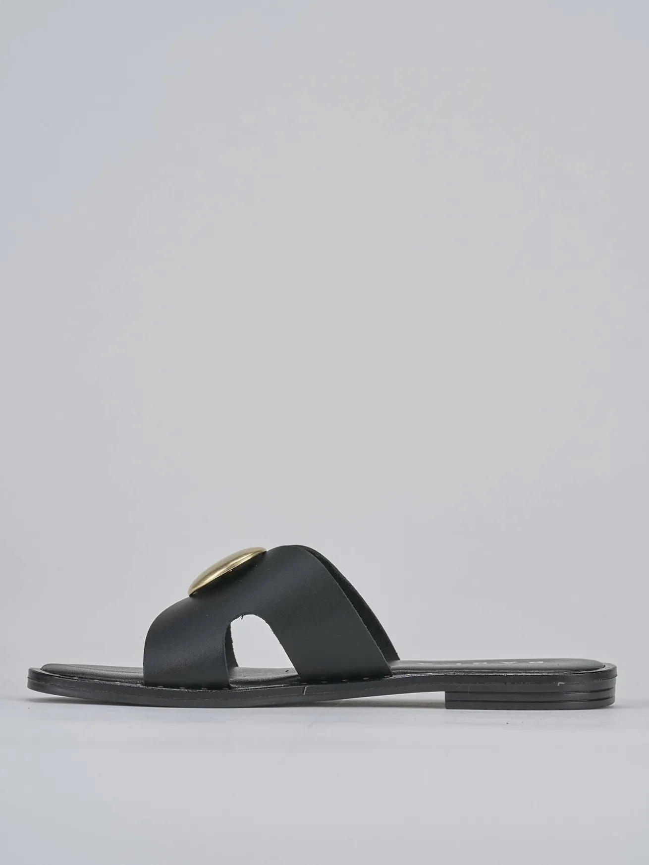 Ciabatta tacco 1 cm nero pelle