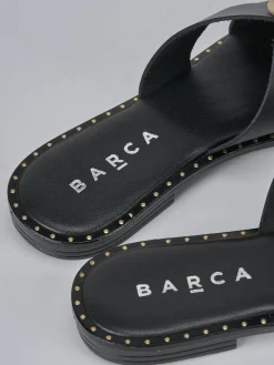 Ciabatta tacco 1 cm nero pelle