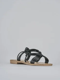 Ciabatta tacco 1 cm nero pelle