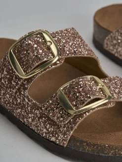 Ciabatta tacco 1 cm rosa glitter