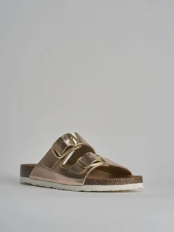 Ciabatta tacco 1 cm rosa laminato