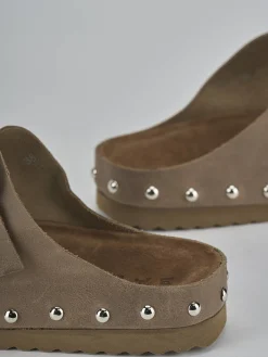 Ciabatte tacco 1cm camoscio beige