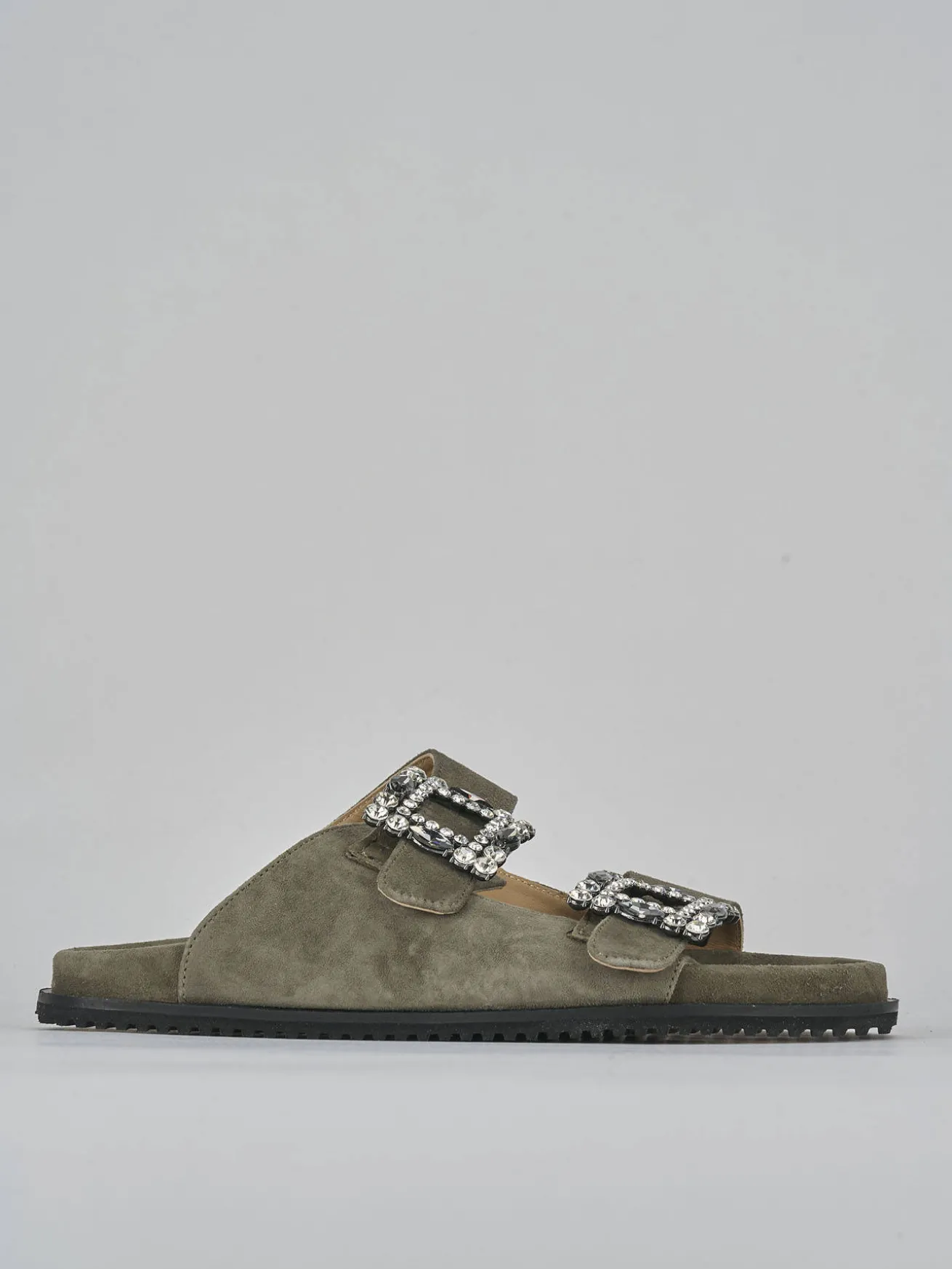 Ciabatte tacco 1cm camoscio verde