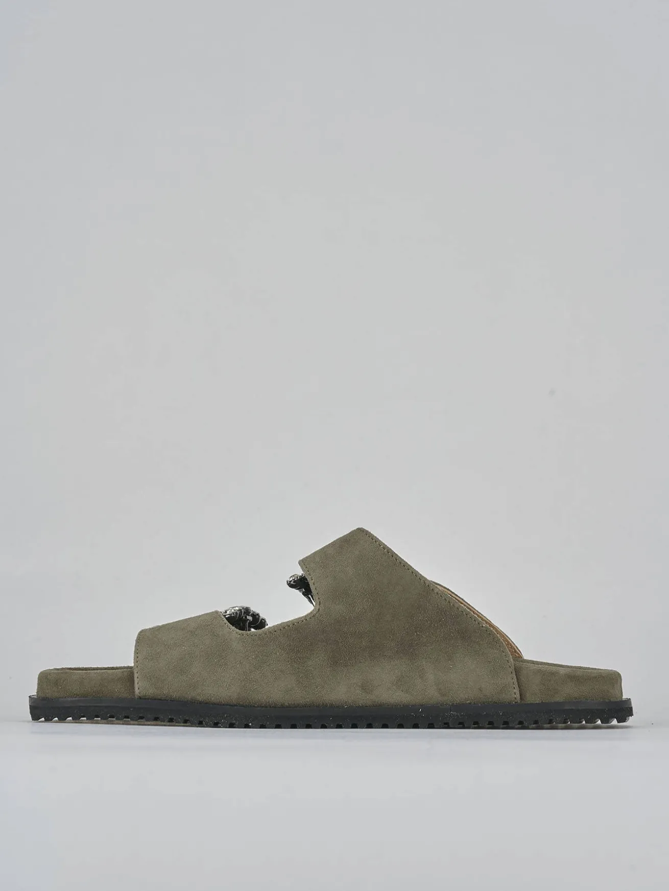 Ciabatte tacco 1cm camoscio verde