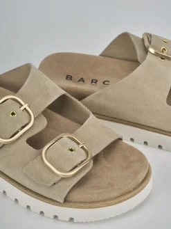 Ciabatte tacco 1cm camoscio beige