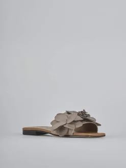 Ciabatte tacco 1cm camoscio beige