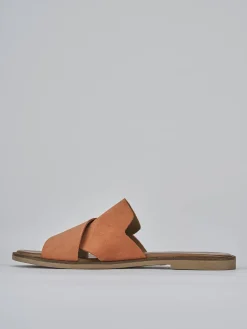 Ciabatte tacco 1cm camoscio arancio