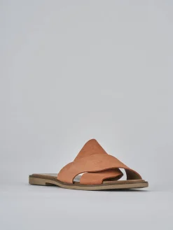 Ciabatte tacco 1cm camoscio arancio