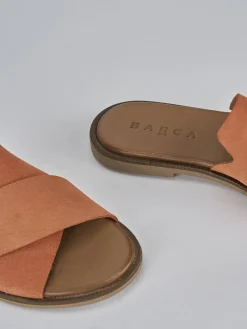 Ciabatte tacco 1cm camoscio arancio