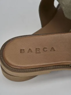 Ciabatte tacco 1cm camoscio verde