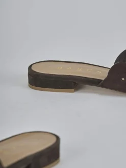 Ciabatte tacco 1cm camoscio testa