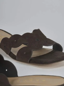 Ciabatte tacco 1cm camoscio testa